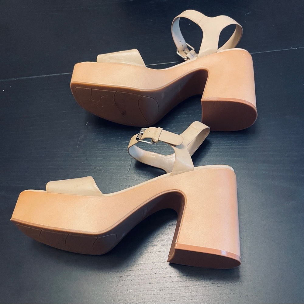 NWOT Nine West Block Heel Sandals - Women 10 - Tan